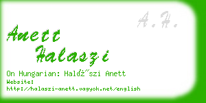 anett halaszi business card